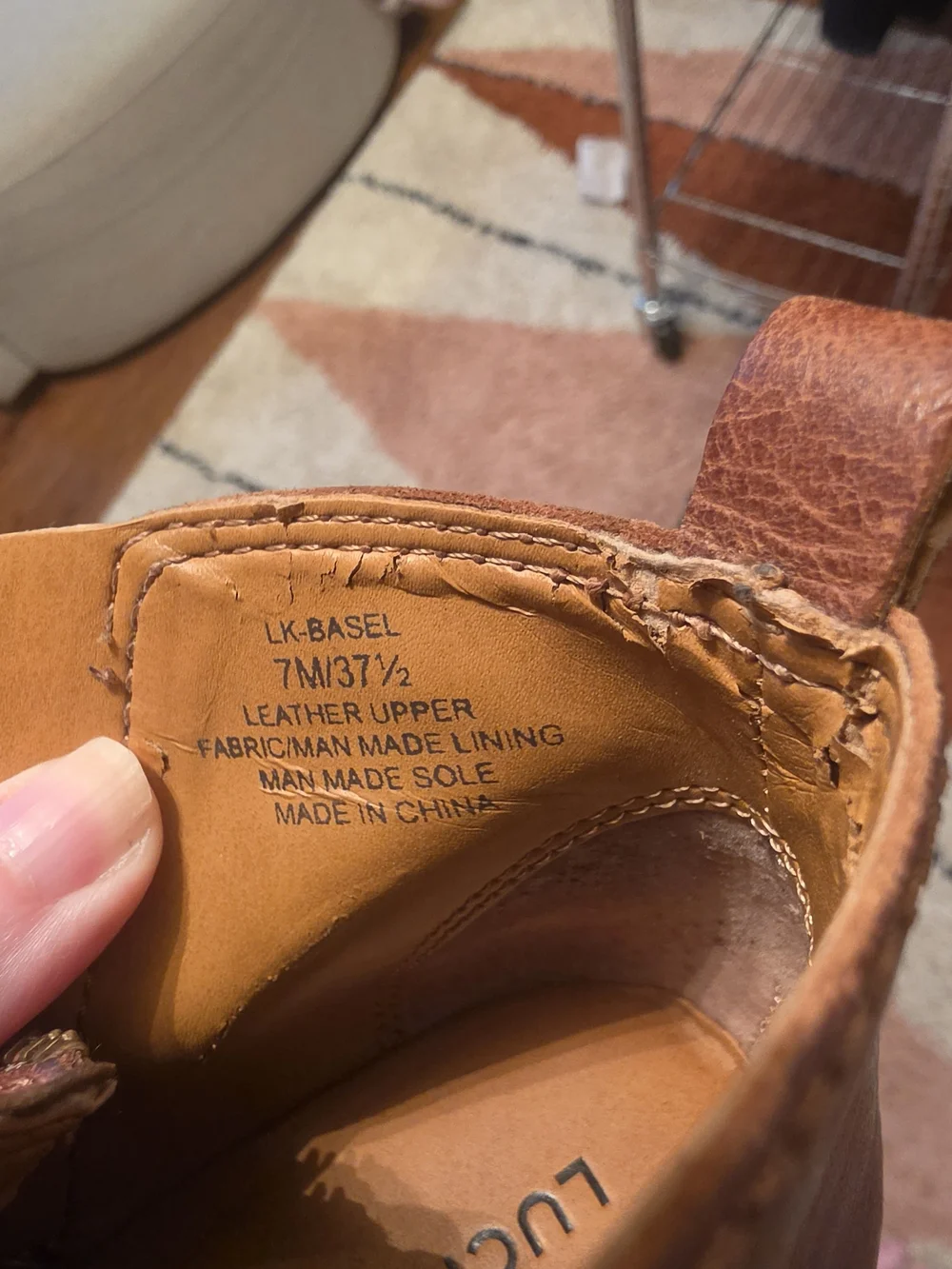 Lucky Brand Two-Tone Brown Leather Ankle Booties with Side Zip